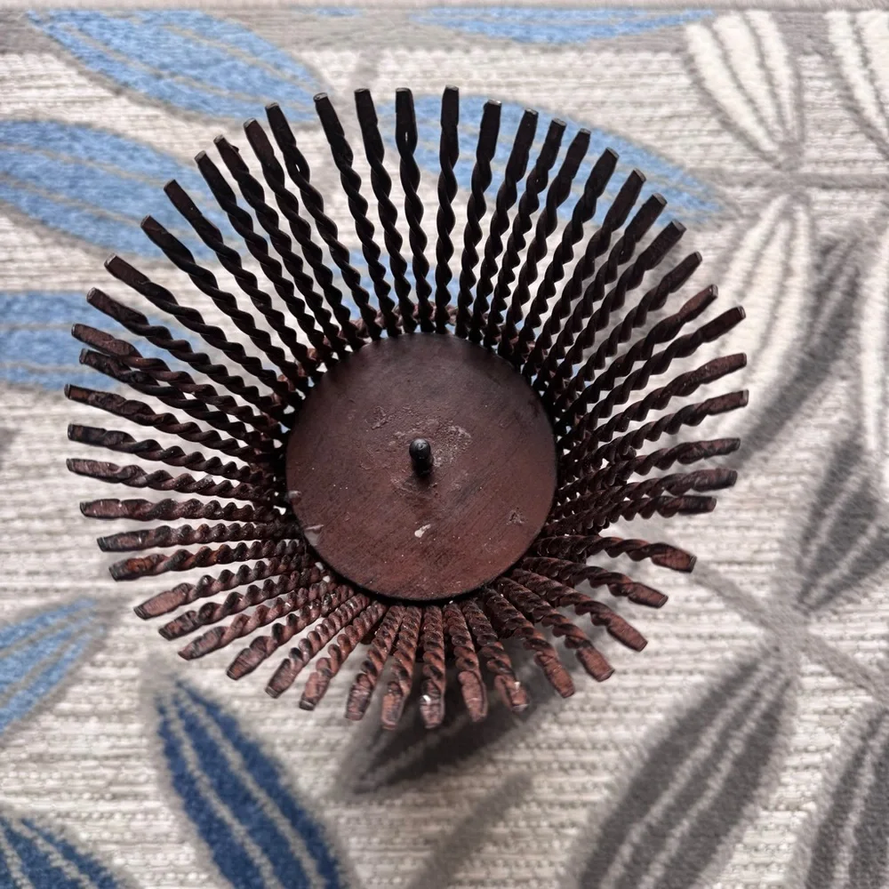 Rustic‎ Metal Wheat Stalk Bundle Pillar Candle Holder 11” Tall